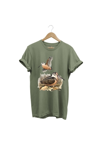 Avcılık Hunter Çulluk Avcılığı Baskılı %100 Pamuk Regular Fit Haki T-shirt Haki