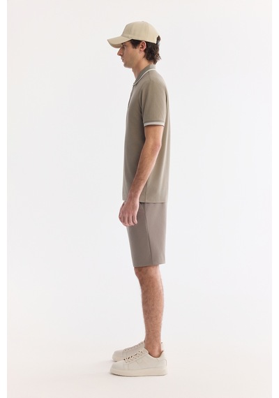 Avva Erkek Yeşil Kıvrılmaz Polo Yaka Pamuklu Teknik Kumaş Regular Fit T-shirt A61y1097