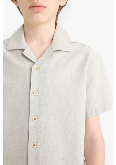DeFacto Erkek Çocuk Oversize Geniş Kalıp Polo Yaka Müslin Kısa Kollu Gömlek E3314A825HSGN1123