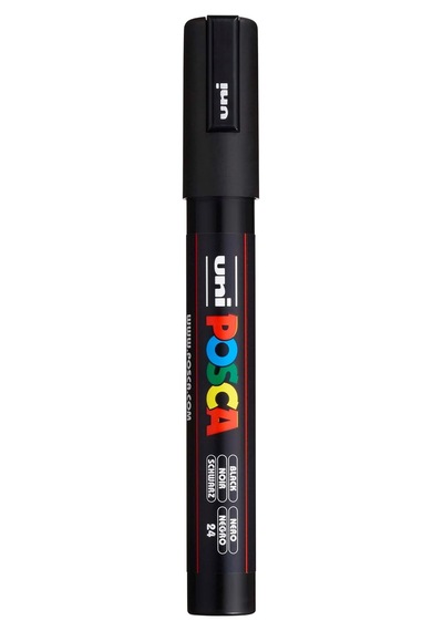 Pc-5m Su Bazlı Poster Markörü, Siyah 3 Siyah+2 Mavi+ 1 Kırmızı+ 1 Yeşil