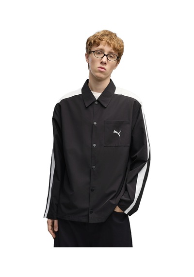 Puma T7 Relaxed Woven Erkek Siyah Günlük Stil Gömlek 63836201