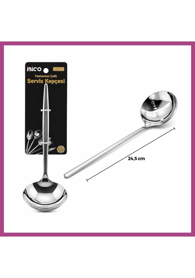 Gees Global Krom Metal Servis Kepçe 24.5 Cm Gbzs