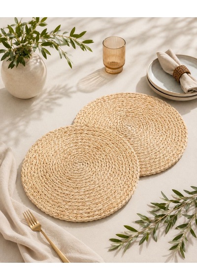 Bambu 2'li 38cm Amerikan Hasır Servis-6060 Kahverengi
