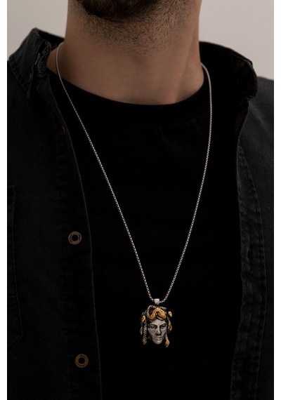 Medusa Model Unisex Çelik Kolye - Sevgiliye - Eşe - Babaya - Arkadaşa Hediye Kolye