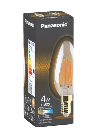 Panasonic E14 Fil Lamba 4w 360lm 2000k Gold - 4 Adet Tarı 01 Warm Gold