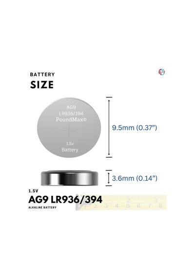 10x Ag9 Lr45, Lr936, 394 1.5v - Alkalin Düğme Piller 1x 10'lu Paket