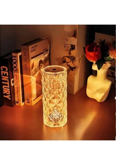 Kristal Tasarımlı Rgb Led Dokunmatik Ve Kumandalı Masa Gece Lambası Renkli