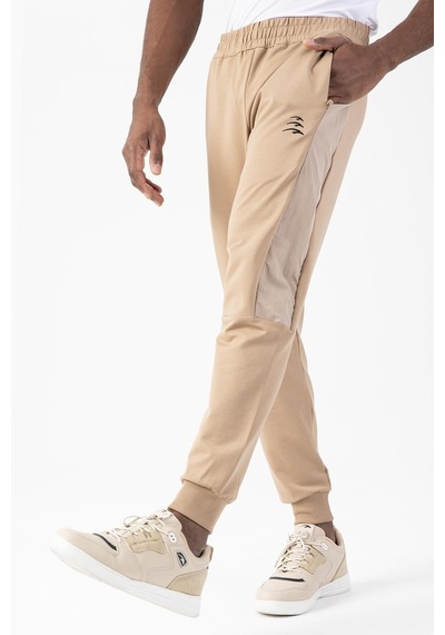 Maraton Sportswear Regular Erkek Ribana Paça Basic Açık Vizon Eşofman Altı 21825 Açık Vizon