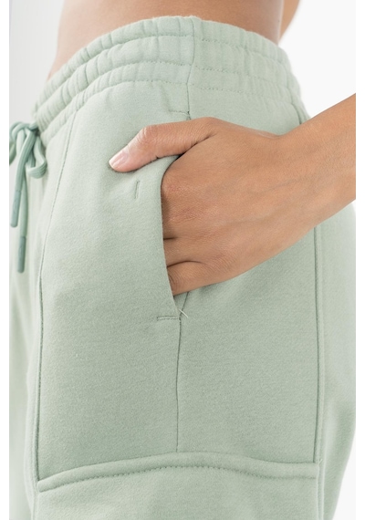 Maraton Sportswear Comfort Kadın Dönüşlü Paça Basic Açık Yeşil Eşofman Altı 22974-açık Yeşil Açık Yeşil