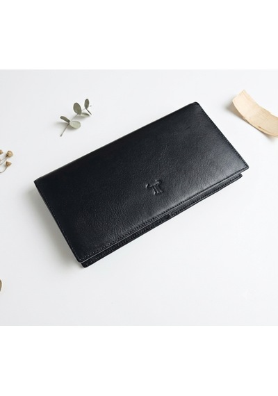 Passtell %100 Hakiki Deri Unisex Model Telefon Koymalı Büyük Boy Cüzdan Ve El Portföyü 19,5 9,5 Cm Siyah