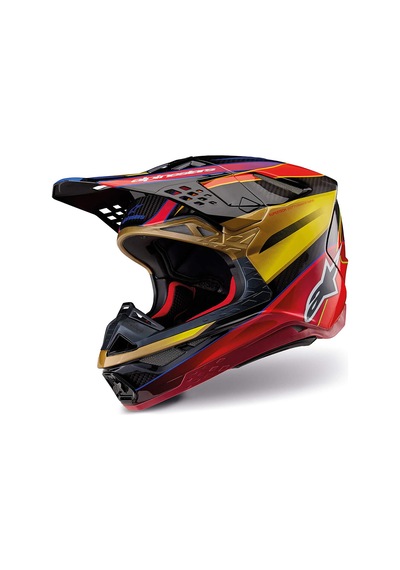 Alpinestars Supertech M10 Era Off-road Kaskı Kırmızı Altın Kırmızı / Altın