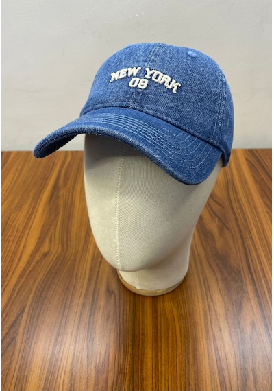 Denim Jean Kot Kumaş Vintage Yıkamalı Unisex Cap Şapka Kot Mavisi