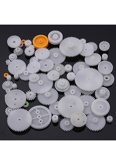 Robotistan 75 Parça Plastik Dişli Çark Seti (DC Motor - DIY - Hobi Seti)