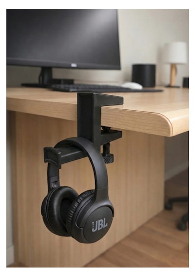 Premium Minimalist Gamer Çok Amaçlı Ayarlanabilir Kulaklık Standı - Siyah