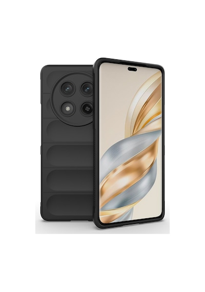 Ardemix Honor Magic 7 Lite Kılıf Esnek Tpu Oyuklu Arka Yüzey Tasarımlı Etnik Siliko Siyah