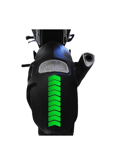 Ok Tasarımlı Floresan Yeşil Çamurluk Kask Sticker Çınar Extreme