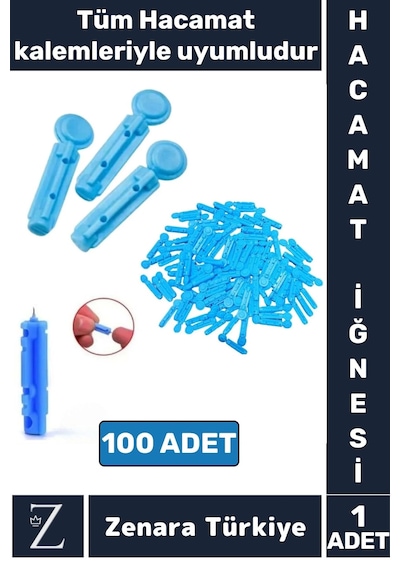 Özel Üretim Tüm Kalemlerle Tam Uyumlu Şeker Parmak Delme Hacamat Kalem İğnesi 100 Adet
