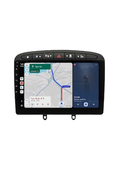 Peugeot 308 Android Multimedya Sistemi 2008-2013 8gb Ram, 64gb Hafıza, Bluetooth, Carplay & Android Auto Kamera  9"