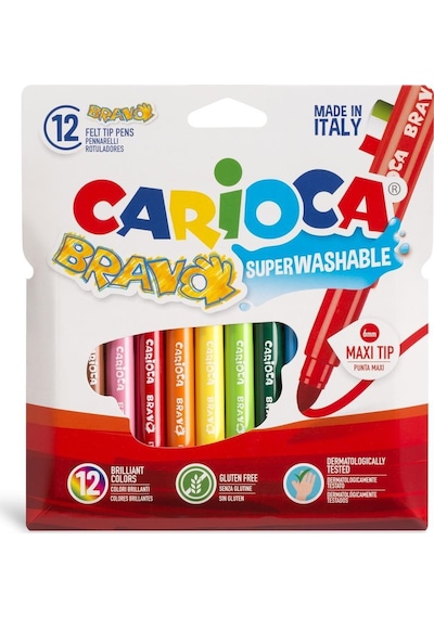 Carioca Bravo Süper Yikanabilir Keçeli Boya Kalemi 12'li