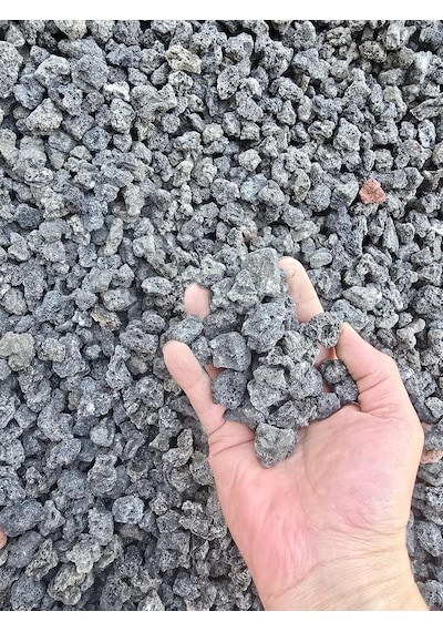 Siyah Pomza Lav Taşı 15-25 Mm 10 Kg Doğal Ponza Dekoratif Bahçe Saksı Akvaryum Süs Taşı Antrasit
