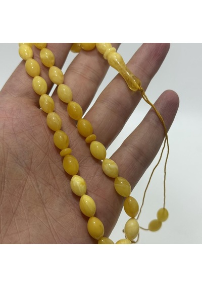 Doğal Kaya Damla Kehribar Tesbih 33lük 12,60 Gram