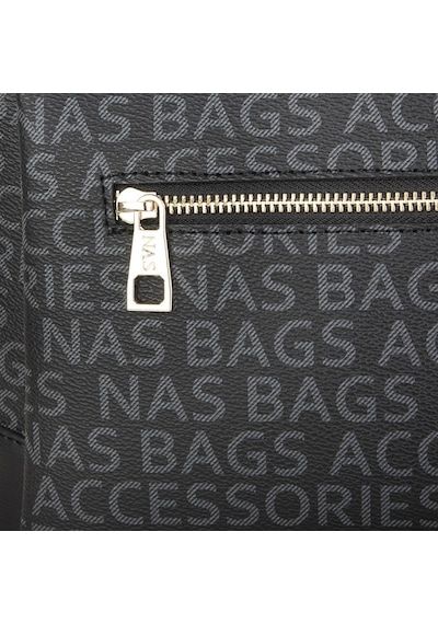 Nas Bag Kadin Omuz Çantası Siyah Yazılı 63022947