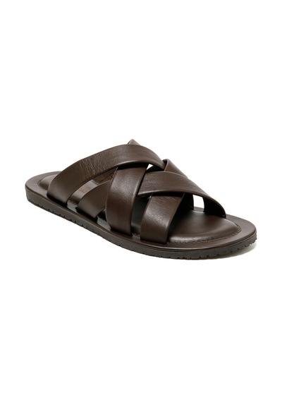 Brown Terlik Erkek M7727 The Sandals Factory Leather Upper Sandals Brown Kahverengi