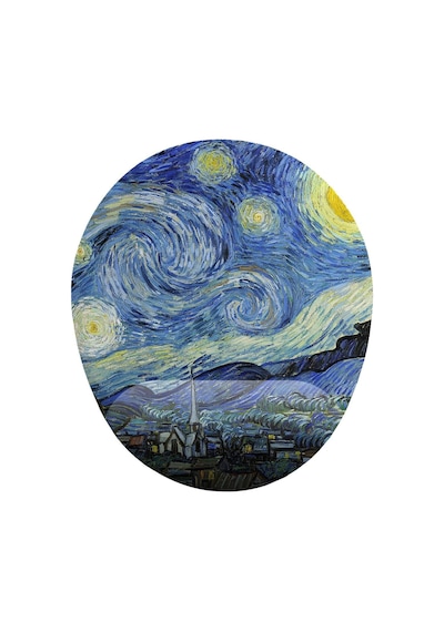 Mavi Van Gogh Yıldızlı Gece Bilek Destekli Kaymaz Buruşmaz Kırılmaz Mousepad