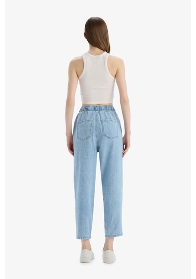 DeFacto Pull On Paperbag Yüksek Bel Düz Paça Uzun Yumuşak Jean Pantolon E0733AX25SMNM28