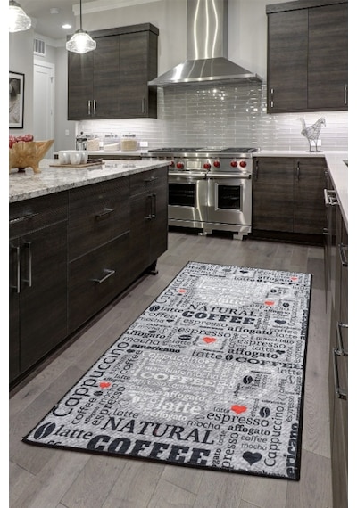 Fıncan Gri Djt 60X140 Cm Mutfak Halısı