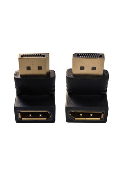 Display Port L Tipi 90 Derece Dişi Erkek Çevirici 2'li Set