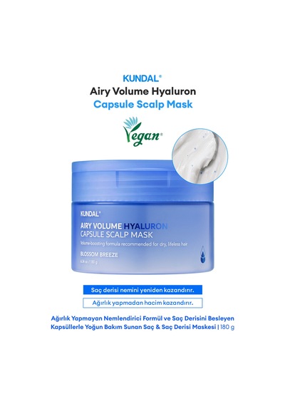 Nem, Besin Ve Hacim Sunan Saç & Saç Derisi Maskesi Kundal Airy Volume Hyaluron Capsule Scalp Mask