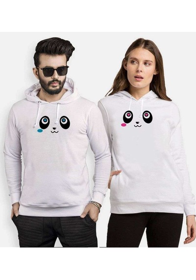 Tshirthane Panda Gözler Sevgili Kombinleri Kapüşonlu Kombini
