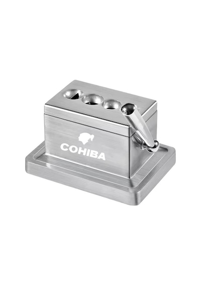 Cohiba Gümüş Masa Tipi 4 Fonksiyonlu Metal Puro Makası Kesici