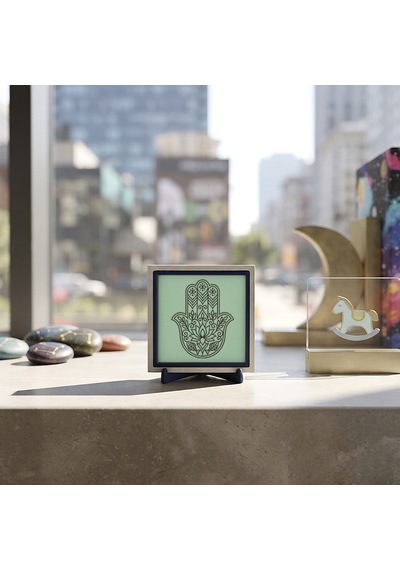 Modern Hamsa Silüetli Masaüstü Aksesuarı, Sevdikleriniz İçin Anlamlı Ve Şık Hediye 10x10 Cm