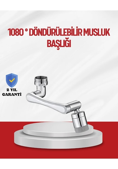 1080 Çok Yönlü Musluk Aparatı Püskürtme Ve Köpük Akışlı Gümüş