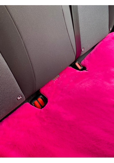 Yumuşak Tüylü Peluş Serme Oto Koltuk Koruyucu Minder Arka Fuşya Pembe