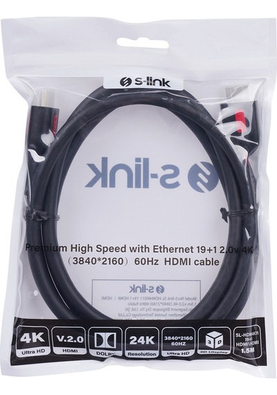 S-link Sl-hdm4k011 19+1 1.5 Metre V2.0 4k 60hz Hdmi Kablo Uydu Cihazı Tv Arası Görüntü Kablosu