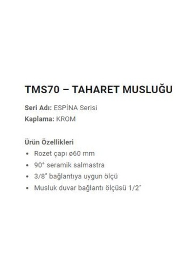 Gpd Krom Espinataharet Musluğu Tms70