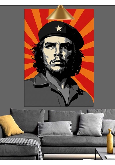 Che Guevara Lider Portresi Dekoratif Kanvas - Mdf Ahşap Tablo