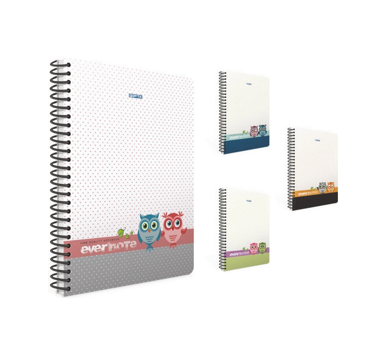 80 Yaprak A6 Evernote Spiralli Ofset Plastik Kapak Çizgili Defter 1848