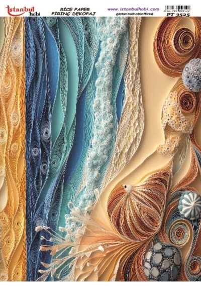 Pirinç Dekopaj Kağıdı 30x42cm Pt-3525 Deniz