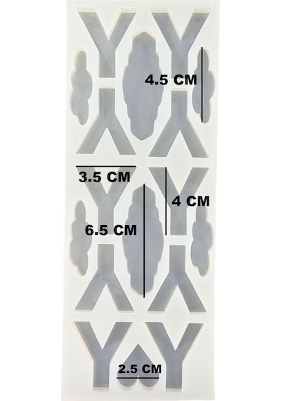 Epoksi Çoklu Silikon Kalıp Y Harfi Anahtarlık Reçine Seri Döküm Kalıbı 4 Cm 10 Lu