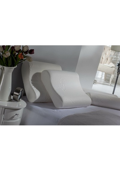 Doqu Visco Comfort Ortopedik Boyun Destekli Yastık 051x042 Beyaz