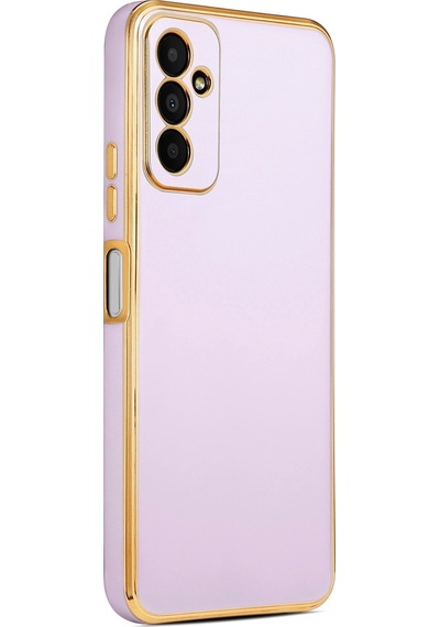 Samsung Galaxy Uyumlu M23 Kılıf Zore Kenarı Gold Renk Silikon Bark Kapak
