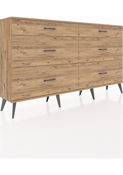 Arges Konsol 6 Çekmeceli 176x30x99 Çam-çam Çam-çam