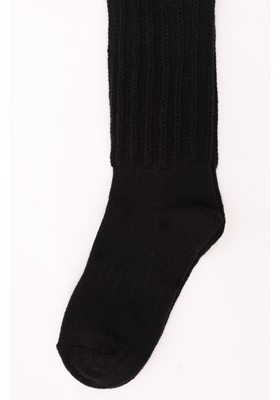 Socks Slouch Kadın Tozluk Dizüstü Dizaltı Kışlık Yünlü Kalın Yumuşak Çizme Bot Çorap Siyah