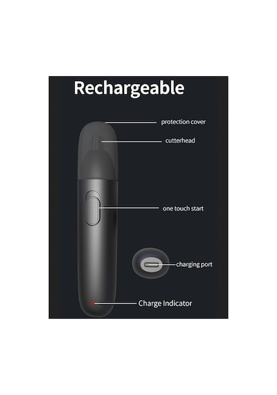 Gt-2220a Taşınabilir Usb Şarj Edilebilir Burun Kulak Kıl Alma Kılı Kesme Makinesi Nose Hair Machine