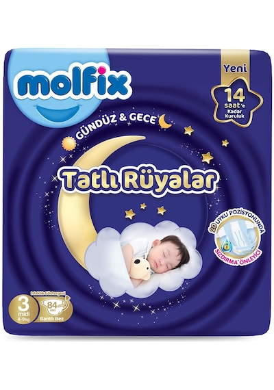 Molfix Tatlı Rüyalar Bebek Bezi Midi 84 Adet