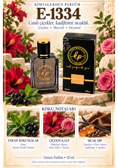 E-1334 Kp Hibiscus Elit Seri - 50 Ml Erkek Parfüm Çiçek - Meyve
